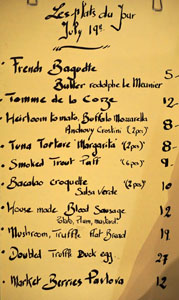 Church & State 'Le Plats du Jour' Menu