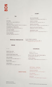 Bon Temps Menu