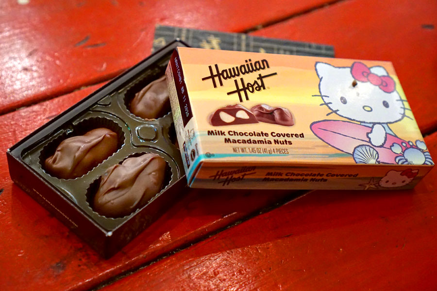 Hawaiian Host Hello Kitty Surfer Milk Chocolate Covered Macadamia Nuts