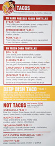 Chicas Tacos Menu: Tacos, Not Tacos