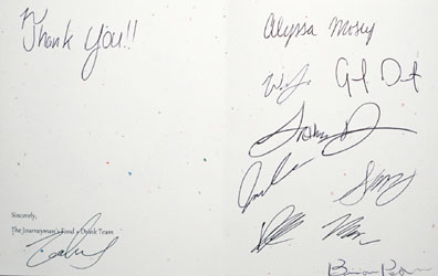 Journeyman's Food & Drink Thank You Card (Signatures)
