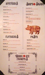 Herbs & Rye Menu: Appetizers, Flatbreads, Soups & Salads, Pasta, Herbs & Rye Favorites