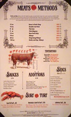 Herbs & Rye Menu: Meats & Methods, Sauces, Additions, Sides, Surf & Turf