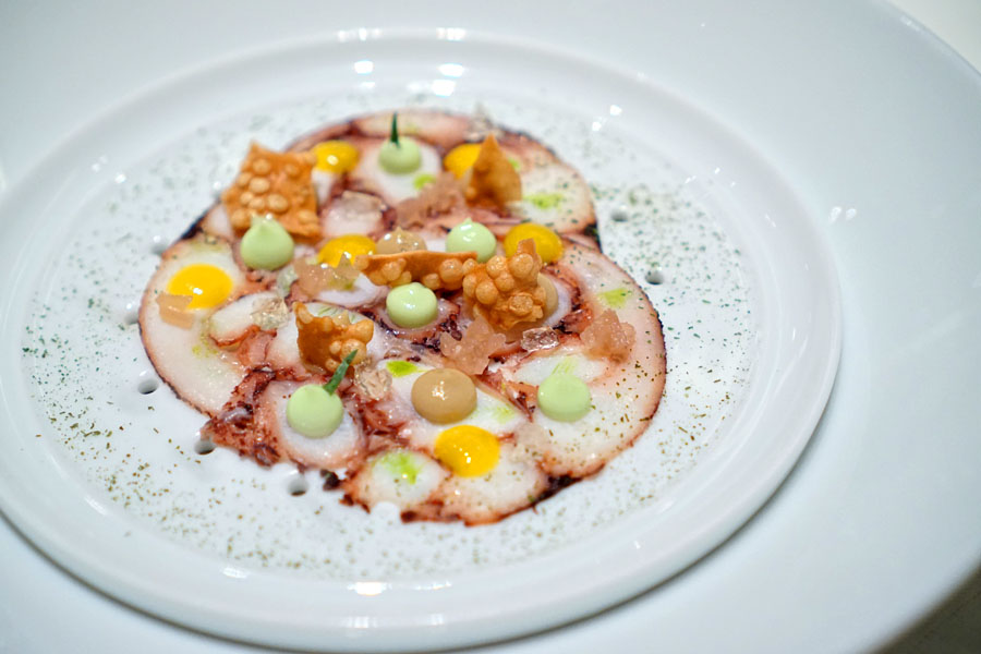 Octopus in Cold Steam, Flavors and Textures of a Béarnaise