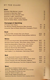 Sushi Note Wines by the Glass List