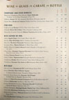 Birdie G's Wines by the Glass List