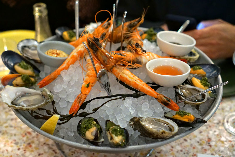 Blue Prawns + Oysters + Mussels