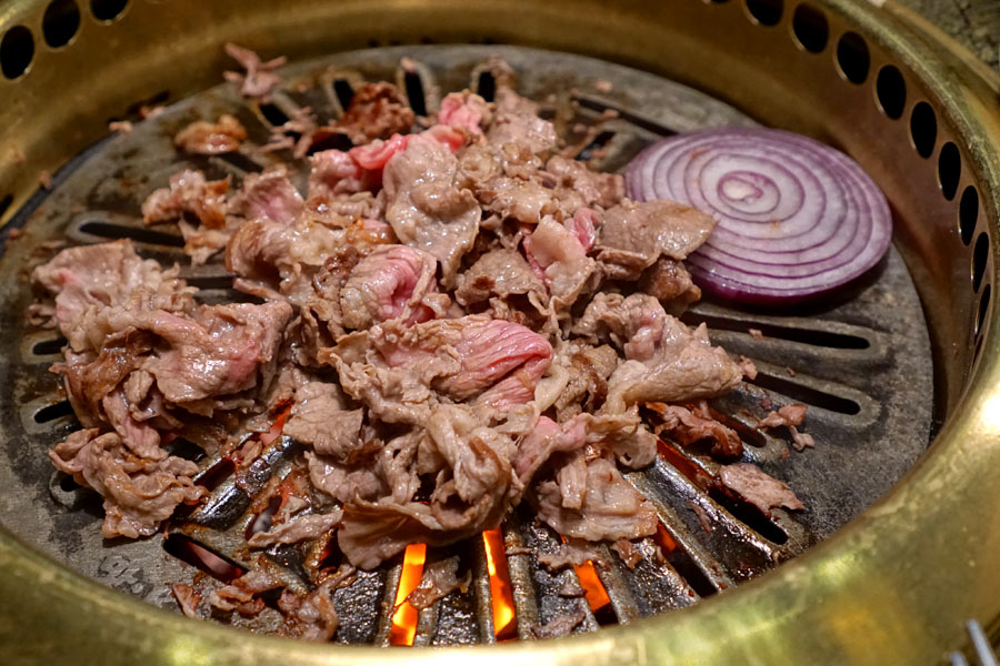 Brisket (being cooked)