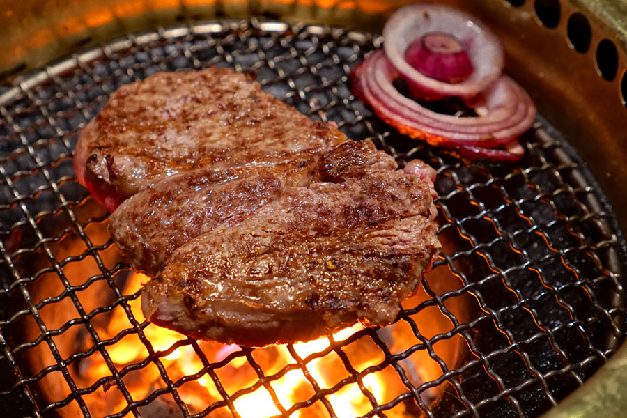 Aged prime ribeye (being cooked)