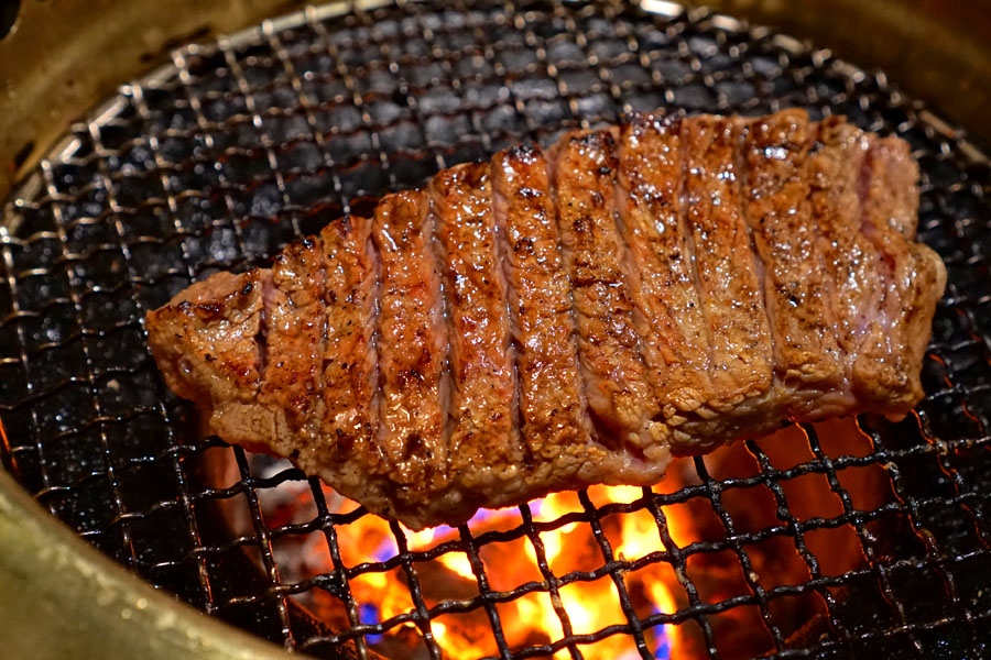 Marinated prime short rib (being cooked)