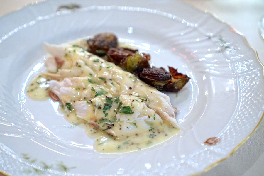 Salted Baked Branzino with Brussels Sprouts