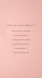 Angler Limited Availability Menu