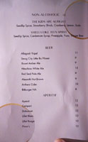 Citrin Non-Alcoholic, Beer & Aperitif List