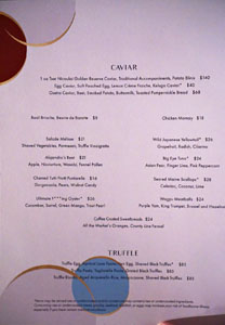 Citrin Menu: Starters