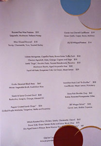 Citrin Menu: Mains, Sides