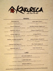 Kakurega Menu: Mixers, Land