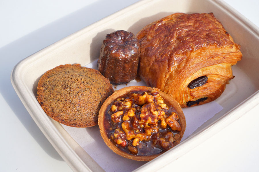 Red Walnut Tart / Hazelnut Financier / Canelé / Chocolate Croissant