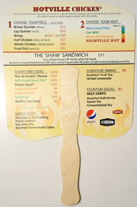 Hotville Chicken Menu