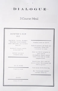 Dialogue Takeout Menu