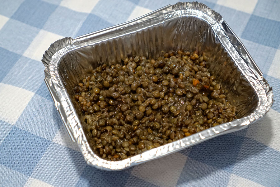 braised green lentils (Cooked)