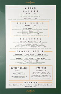 Petite Peso Menu