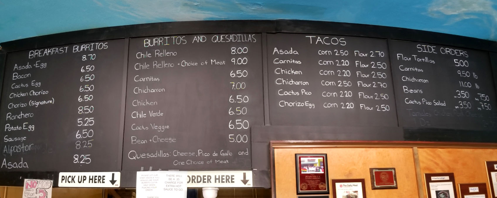 La Azteca Tortilleria Menu