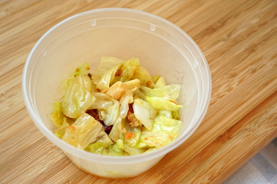 Garlic cabbage, dried shrimp and Nueske's bacon