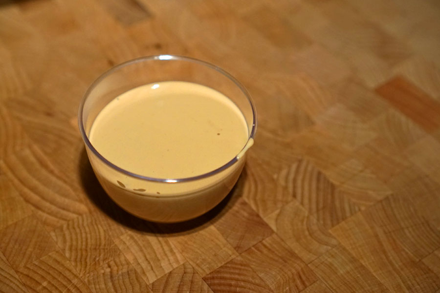 Creamy Maine Lobster Broth with Lobster Coral 'Mousse' (Poured)