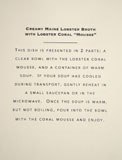 Vespertine French Laundry To-Go Menu: Lobster (Instructions)