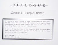 Dialogue Takeout Tasting Menu Card: Course 1