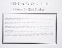 Dialogue Takeout Tasting Menu Card: Course 5
