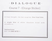 Dialogue Takeout Tasting Menu Card: Course 7