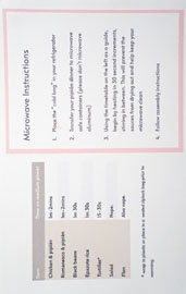 Fabby's Menu Card: Microwave Instructions