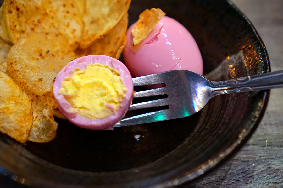 Pickled Eggs (Cut Open)