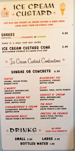 Top Round Roast Beef Ice Cream & Custard Menu