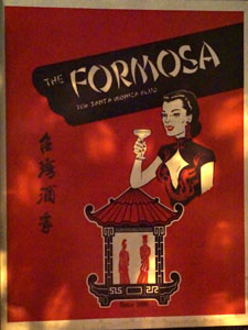 Formosa Cafe Menu Cover