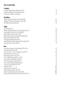 Tidbits by Dialogue Wine List