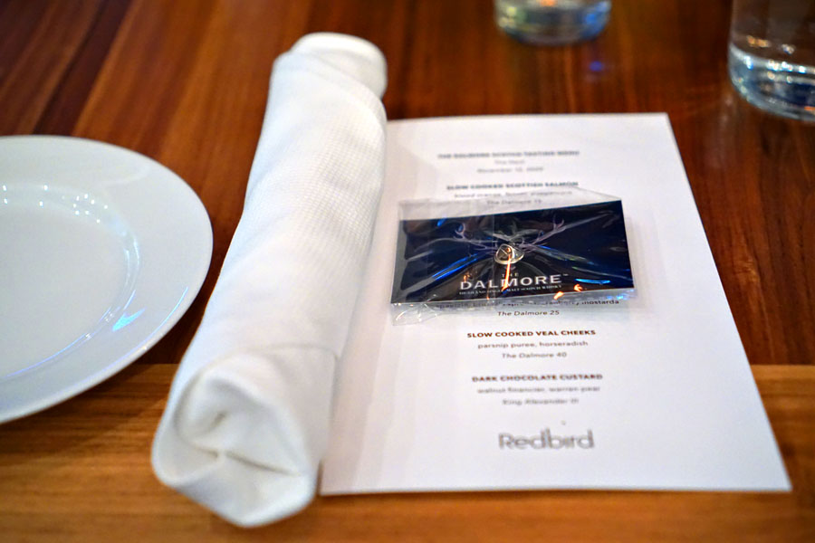 The Dalmore Scotch Tasting Place Setting
