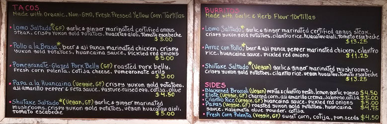 Little Llama Menu: Tacos, Burritos, Sides