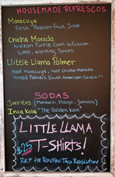 Little Llama Beverage List