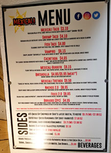 Mexicali Taco & Co Menu