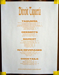 Ditroit Menu