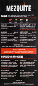 Mezquite Tacos & Fuego Menu: Tacos, Hometown Favorites