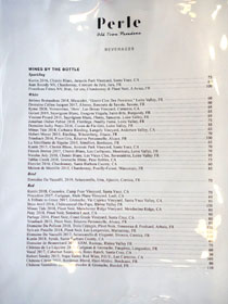 Perle Wine List