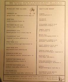 The Guild Club Wine & Beer List