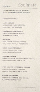 Soulmate Tasting Menu