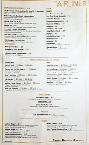 The Airliner Menu