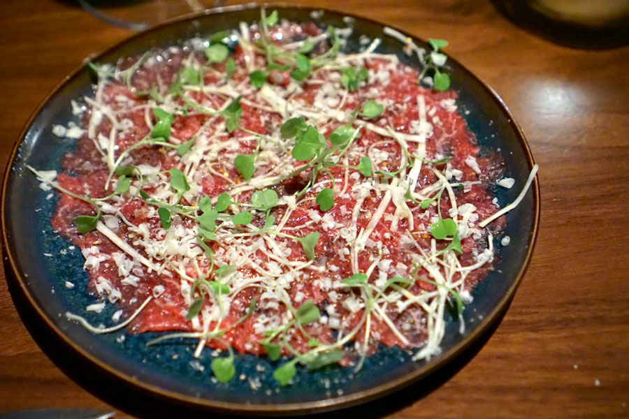 Tenderloin Carpaccio with parmigiano, arugula, and lemon