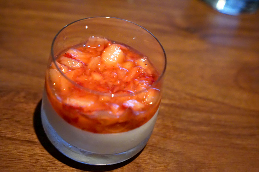 Arturo's Panna Cotta with macerated strawberries
