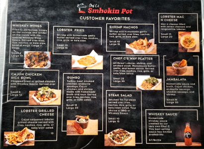 Chef C's Smhokin Pot Menu: Customer Favorites